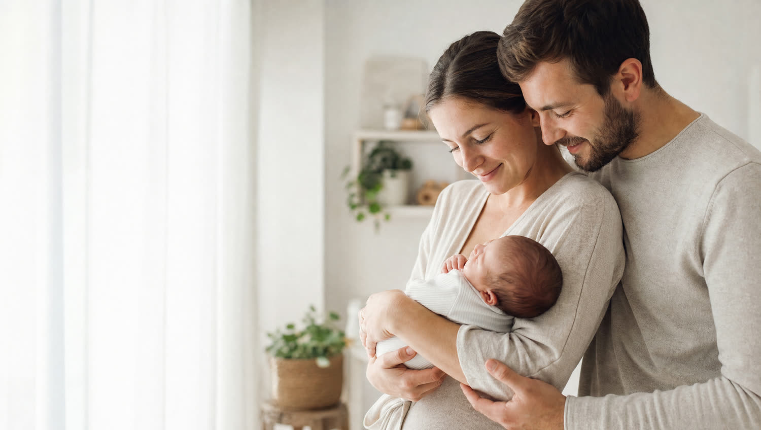 Parents holding their newborn baby